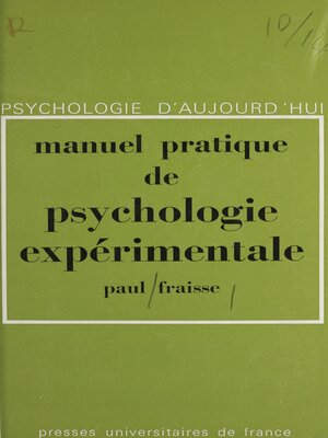 cover image of Manuel pratique de psychologie expérimentale